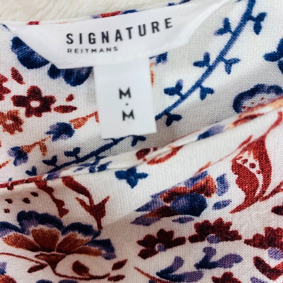 Linen-Blend Printed Swing Dress size medium RETIMANS - Picture 2 of 13